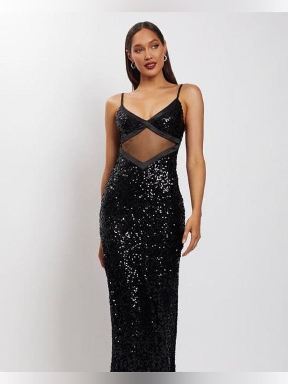 Meshki Amirah Mesh Cutout Sequin Dress